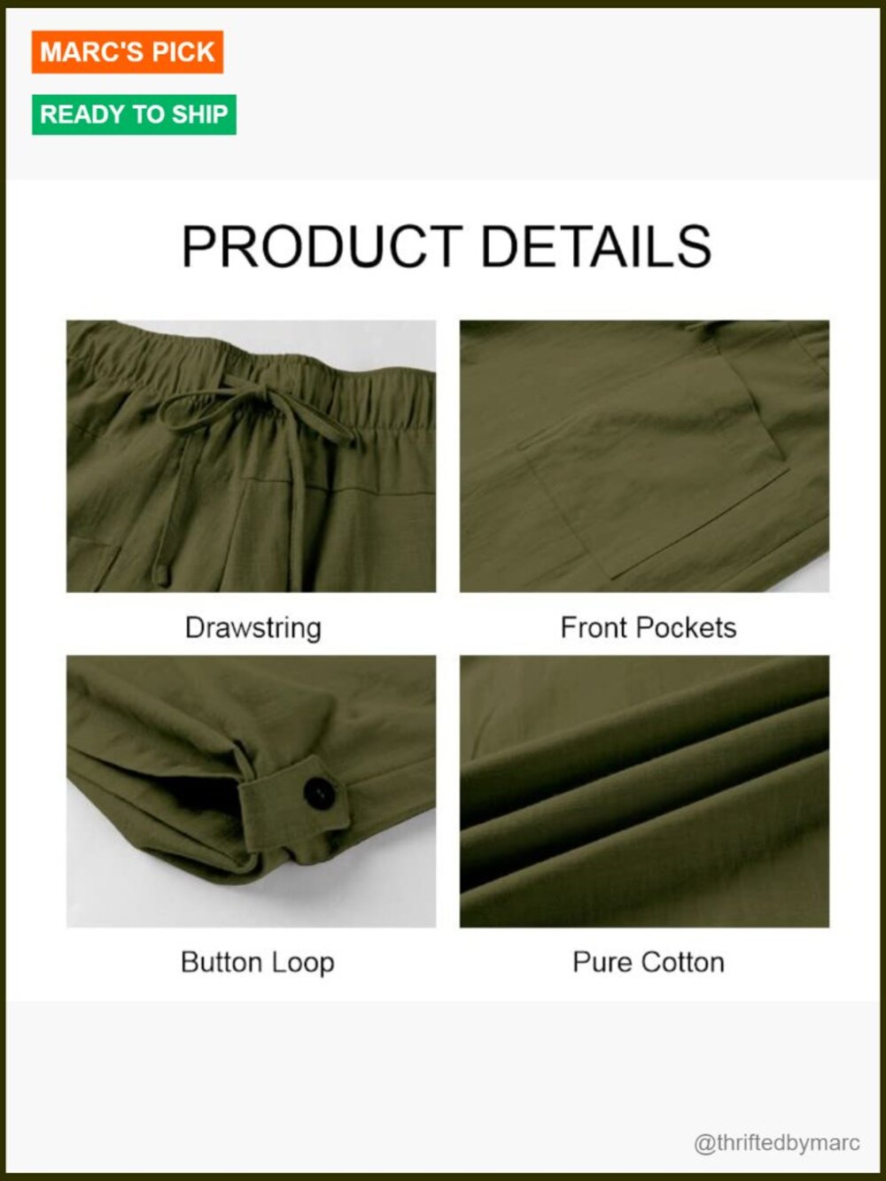 Men's Linen Harem Capri Pants Drawstring Casual Yoga Beach Shorts - Picture 5 of 7